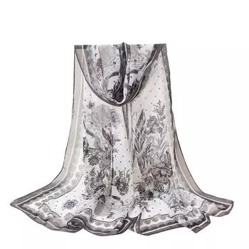 Модный женский длинный мягкий шарф с цветочным принтом, шаль, шарф