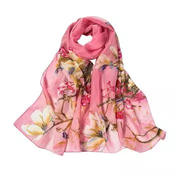 Модный женский длинный мягкий шарф с цветочным принтом, шаль, шарфы