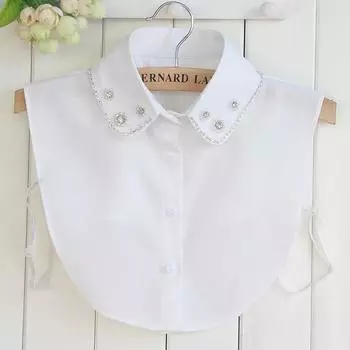 Модный женский фальшивый воротник-галстук из цельного шифона с лацканами, украшение на ожерелье, вязанный крючком съемный воротник, женский воротник рубашки