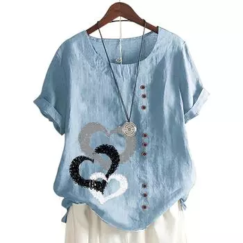 Модный женский хлопковый топ с короткими рукавами, 11 цветовых вариантов и шикарный цветочный принт S розовый