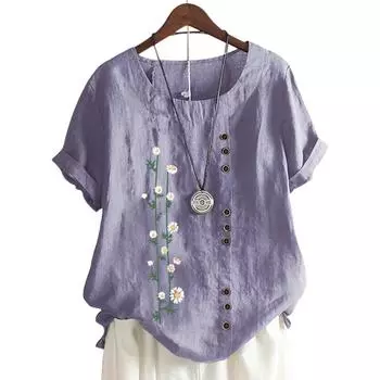 Модный женский хлопковый топ с круглым вырезом и короткими рукавами, 11 вариантов цвета S кофейный