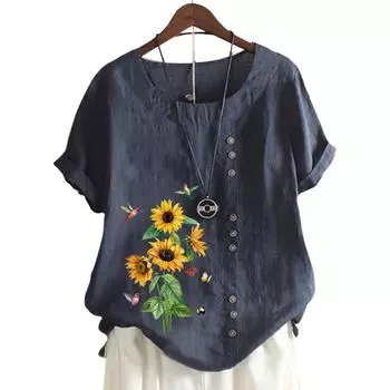 Модный женский хлопковый топ с круглым вырезом и короткими рукавами, 11 вариантов цвета S кофейный