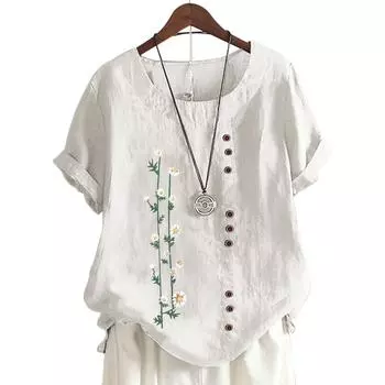 Модный женский хлопковый топ с круглым вырезом и короткими рукавами, 11 вариантов цвета S кофейный