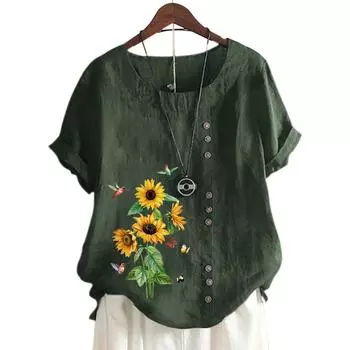 Модный женский хлопковый топ с круглым вырезом и короткими рукавами, 11 вариантов цвета S кофейный