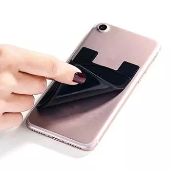 Модный женский и мужской держатель для карт сотового телефона, наклейка, портативная автобусная карта, бизнес-держатель для кредитных карт, чехол с карманом на клее... чёрный