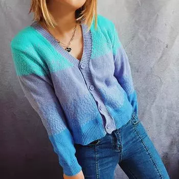 Модный женский и зимний вязаный пуловер с принтом, с длинным рукавом, повседневный свитер S