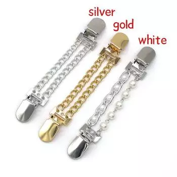 Модный женский кардиган в стиле ретро, свитер, блузка, шаль, зажимы для рубашки, воротник рубашки, металлическая цепочка, застежки-уточки