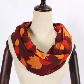 Модный женский кленовый длинный мягкий шарф-обертка украшение на День благодарения