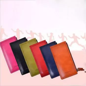 Модный женский кошелек из искусственной кожи, черный, синий, на молнии, ультра-большой длинный тонкий кошелек, держатель для карт, женская сумка-клатч