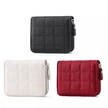 Модный женский кошелек, короткий кошелек для монет, твердый держатель для денег, мини-клатч чёрный