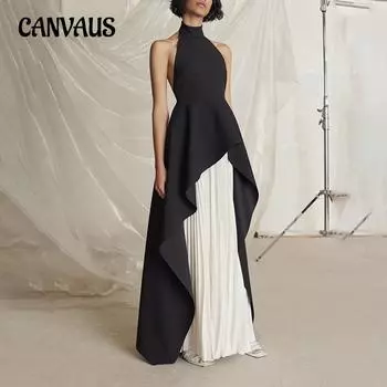 Модный женский костюм, длинный круглый вырез, без рукавов, талия, тонкий нерегулярный тонкий костюм с юбкой S чёрный