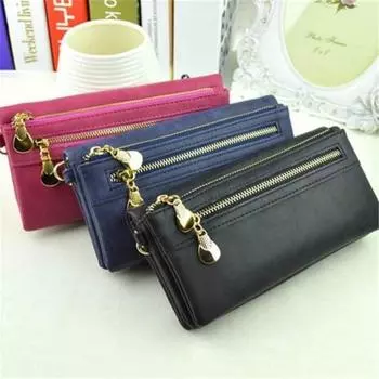 Модный женский кожаный кошелек/кошелек темно-синий