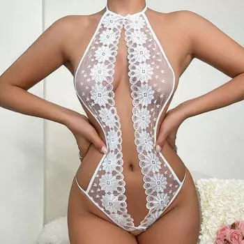 Модный женский кружевной комплект с полым бюстгальтером, порно эротические костюмы с вырезами, сексуальное женское белье, платье для куклы Тедди, глубокий V-образный вырез, открытый бюстгальтер, нижнее белье S