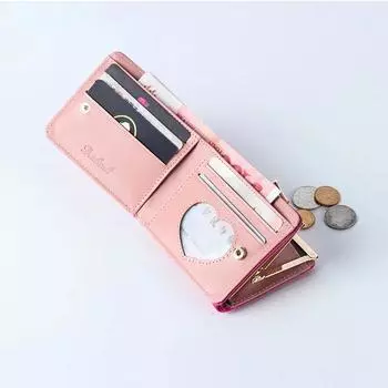 МОДНЫЙ женский маленький клатч-кошелек многофункциональный кошельки для мелочи украшение в виде сердца большой емкости кошельки милый держатель для карт сумка для денег чёрный