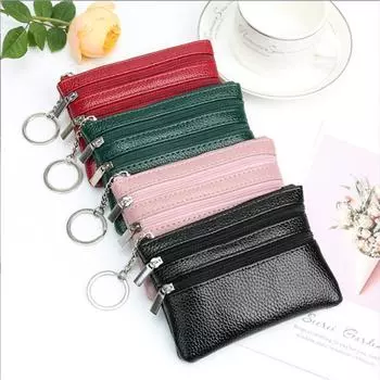 Модный женский, мужской, детский мини-кошелек, женский кошелек с двойной молнией для монет, многофункциональный маленький кошелек для монет, кредитной карты, брелок для ключей
