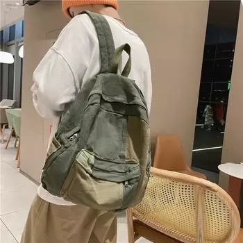 Модный женский мужской рюкзак холст Kawaii Girl дорожные сумки для книг женские повседневные рюкзаки милый дорожный рюкзак школьный портфель 34cmX16cmX39cm зелёный