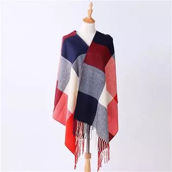 Модный женский осенний клетчатый мягкий платок с кисточками, шарф, шарфы, шарфы, женский шарф, зимний женский шарф, женский шарф Free size