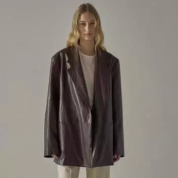 Модный женский пиджак из искусственной кожи с осенним блестящим крокодиловым узором, однобортный пиджак Y2K с длинным рукавом, двойной размер Plus Size XS чёрный