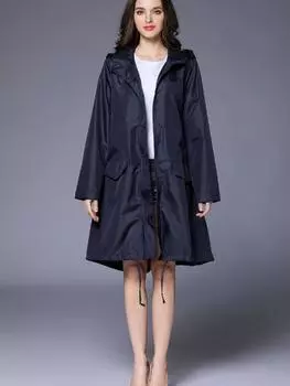 Модный женский плащ ветровка дождевик одежда с капюшоном пончо портативный ветрозащитный молния мотоциклетный дождевик взрослый дождевик M