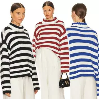 Модный женский полосатый теплый свитер с высоким воротом, корейский повседневный универсальный свитер с длинным рукавом, новый осенне-зимний кампусный свитер S чёрный