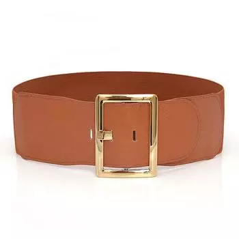 Модный женский пояс на талию, пояс для тела, широкий эластичный пояс, аксессуары для платья 75X1X7.5 коричневый