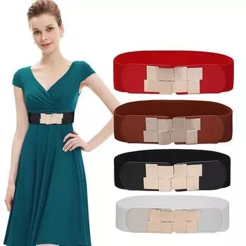 Модный женский пояс на талию, пояс для тела, широкий эластичный пояс, аксессуары для платья красный