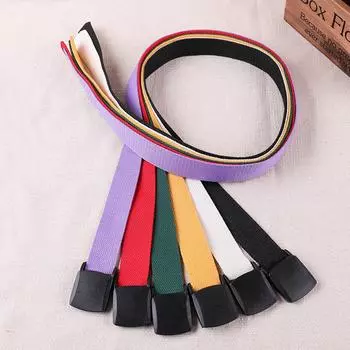 Модный женский повседневный холстовый ремень с пряжкой, мужской пояс для отдыха чёрный