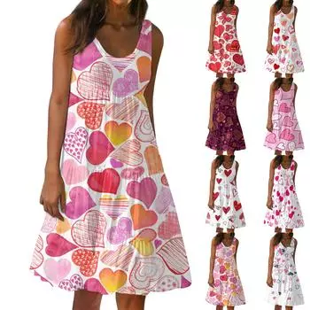 Модный женский повседневный летний сарафан с принтом, свободная пляжная юбка с градиентом, платье XXL розовый