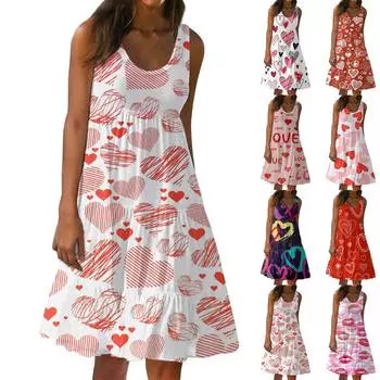 Модный женский повседневный летний сарафан с принтом, свободная пляжная юбка с градиентом, платье XL розовый