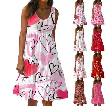 Модный женский повседневный летний сарафан с принтом, свободная пляжная юбка с градиентом, платье M