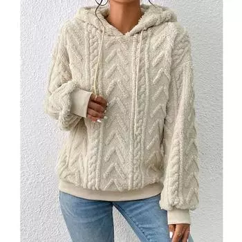 Модный женский повседневный лоскутный свитер с капюшоном и длинными рукавами, однотонная блузка, топы S красный