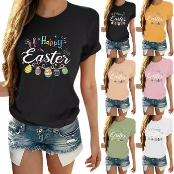 Модный женский повседневный пуловер с принтом, футболка с коротким рукавом, топы, блузка XXL бежевый