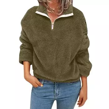 Модный женский повседневный свободный свитшот плюс бархатный двухсторонний флисовый топ L