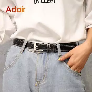 Модный женский ремень, джинсовое платье, однотонный женский ремень с металлической пряжкой, высококачественный роскошный брендовый ремень для дам, черный ремешок DT017 105CM белый