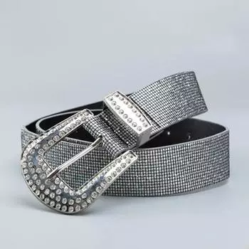 Модный женский ремень, полноповерхностные красочные ремни с блестками, высококачественные ремни, женский универсальный ремень 92cm