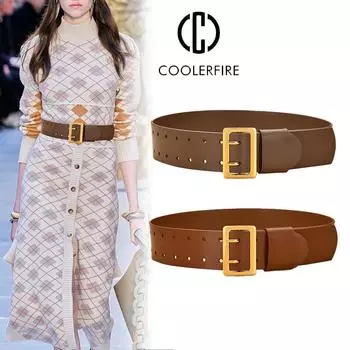 Модный женский ремень, поясной ремень, повседневный, высококачественный, из телячьей кожи, широкий, роскошный, женский, с широкой пряжкой, сплошной цвет, широкий BeltYF1025 105CM белый