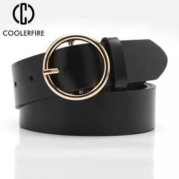 Модный женский ремень, повседневное платье для джинсов, женские ремни высокого качества, однотонный дизайнерский пояс из искусственной кожи с круглой пряжкой, AL034 105CM белый