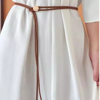 Модный женский ремень с бахромой, мягкий кожаный шнур, регулируемый длинный ремень, подходящий к платьям и рубашкам чёрный/серебряный