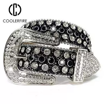 Модный женский ремень с инкрустацией заклепками и стразами, женский роскошный дизайнерский ремень, повседневный универсальный джинсовый ремень, женский ременьLB2321 105CM белый