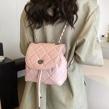 Модный женский рюкзак, новинка 2024 года, сумка через плечо с цепочкой и небольшим ароматом, универсальное высококачественное корейское издание