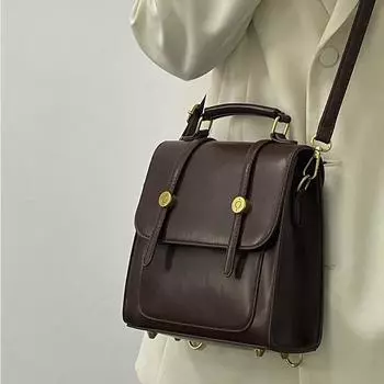 Модный женский рюкзак, повседневные кожаные сумки через плечо большой емкости, высококачественные сумки для поездок на работу, винтажные кожаные школьные сумки