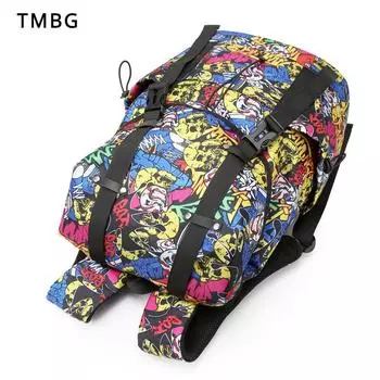 Модный женский рюкзак с граффити на шнурке, сумка для компьютера для отдыха, уличная большая вместимость, мужской рюкзак, школьные сумки для студентов колледжа