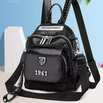 Модный женский рюкзак, высококачественный рюкзак для книг, мягкие школьные сумки для девочек-подростков, женские дорожные рюкзаки чёрный