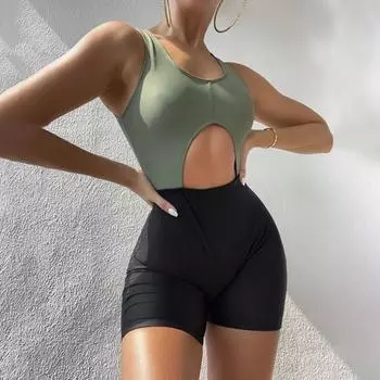 Модный женский сексуальный купальник без рукавов с принтом, пляжная одежда, бикини L