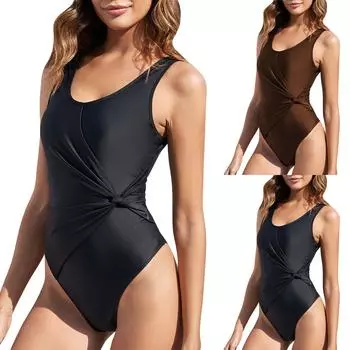 Модный женский сексуальный плотный темпераментный пляжный купальник бикини L чёрный