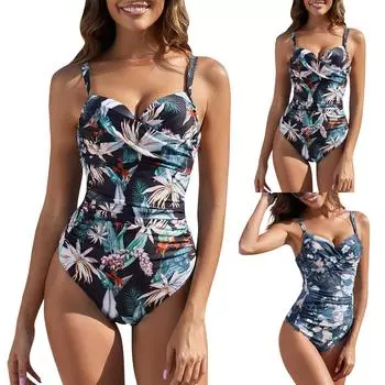 Модный женский сексуальный плотный темпераментный пляжный купальник бикини L синий