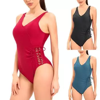 Модный женский сексуальный сплошной цвет, пляжная одежда с темпераментом, бикини, купальник XL синий