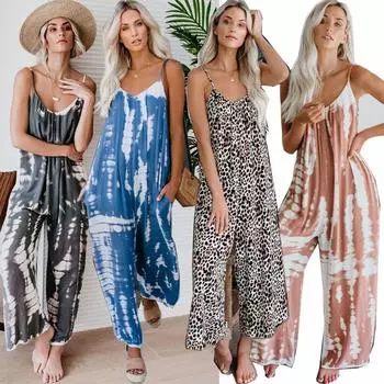 Модный женский свободный однотонный комбинезон без рукавов больших размеров, повседневный комфортный комбинезон без рукавов с широкими штанинами, S-3XL S синий