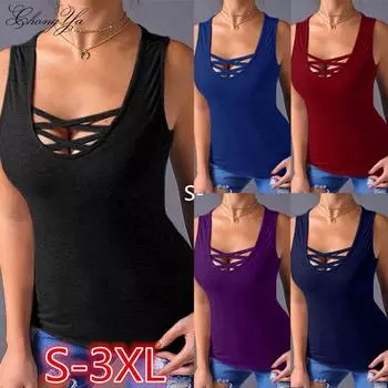 Модный женский свободный топ без рукавов, женская однотонная майка на бретелях S темно-синий