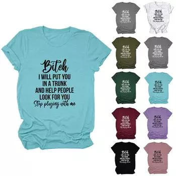 Модный женский топ с круглым вырезом и коротким рукавом, повседневный свободный пуловер, топы L синий